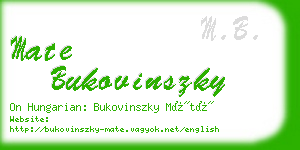 mate bukovinszky business card